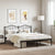 Metal Bed Frame without Mattress with Headboard Black 183x203 cm King