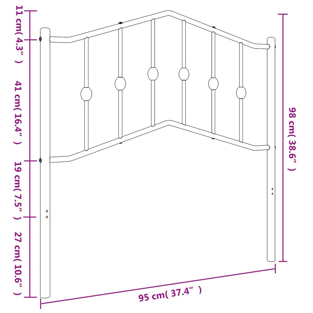 Metal Replace Headboard Black 90 cm