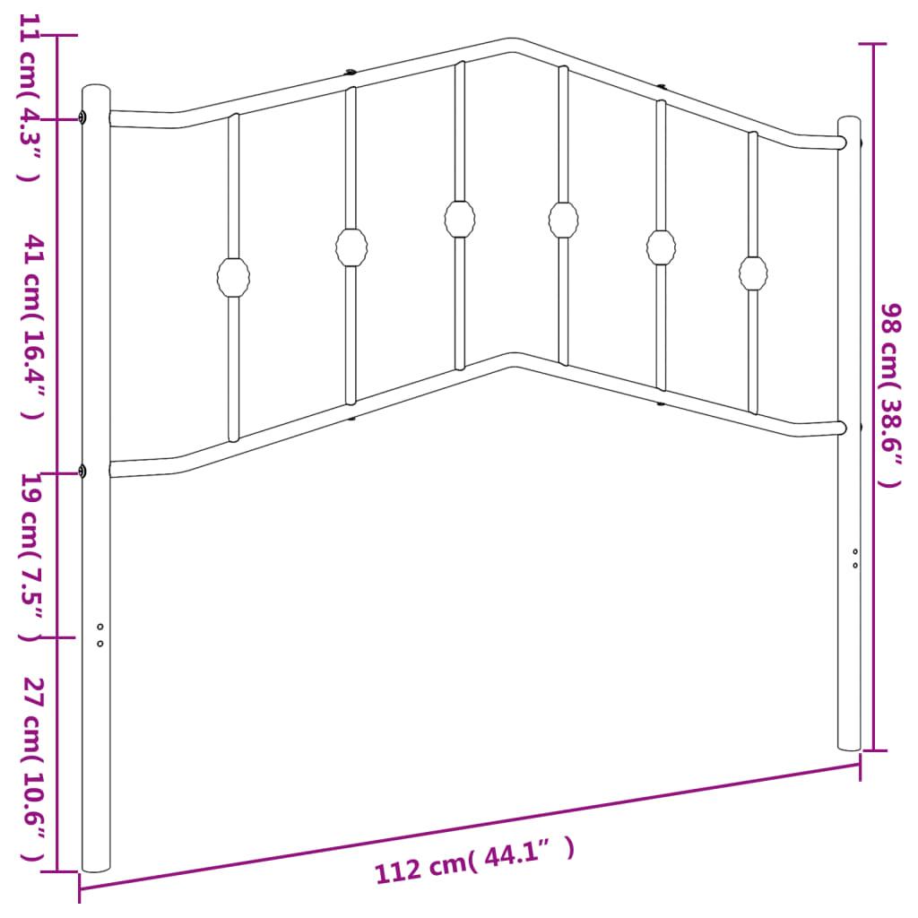 Metal Replace Headboard Black 107 cm