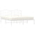 Metal Bed Frame without Mattress with Headboard White 183x203 cm King