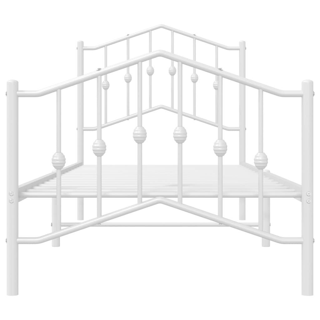 Metal Bed Frame without Mattress with Footboard White 90x190 cm