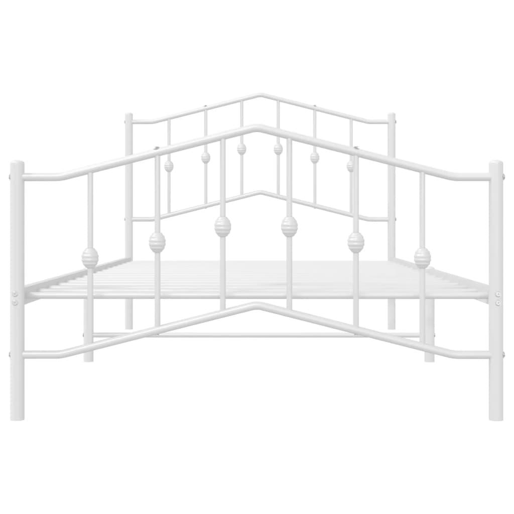 Metal Bed Frame without Mattress with Footboard White 107x203 cm King Single