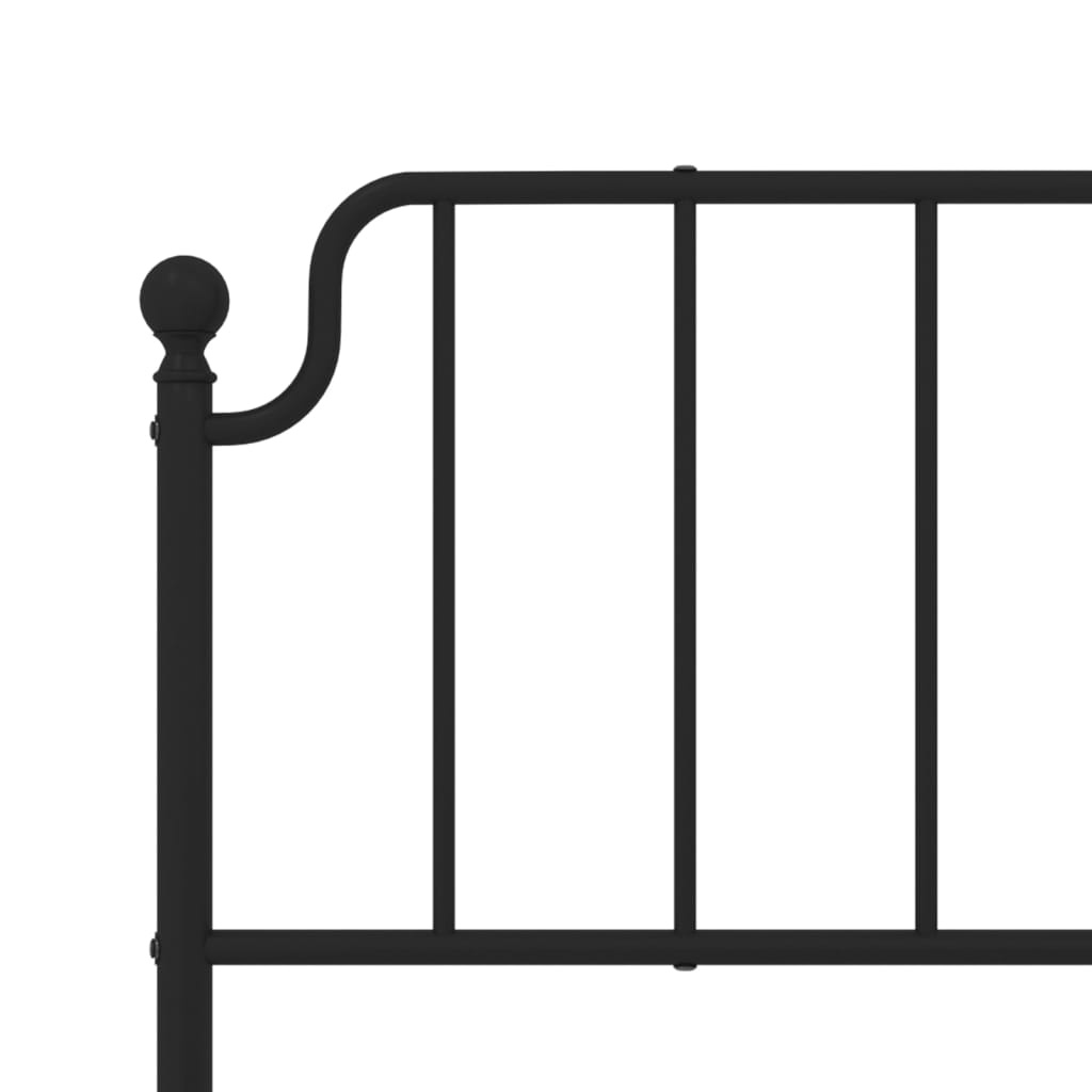 Metal Bed Frame without Mattress with Headboard Black 183x203 cm King