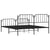 Metal Bed Frame without Mattress with Footboard Black 183x203 cm King