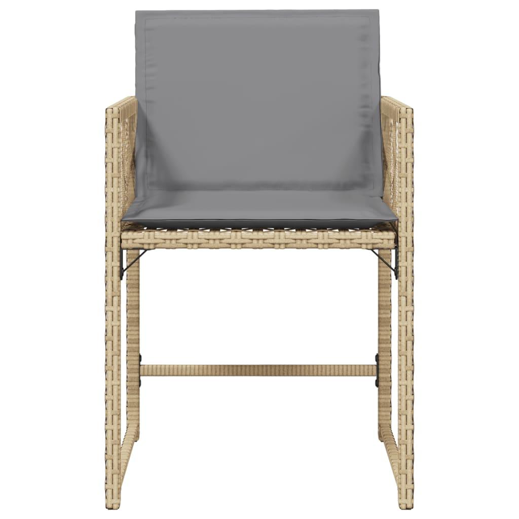 Garden Chairs with Cushions 4 pcs Mix Beige Poly Rattan