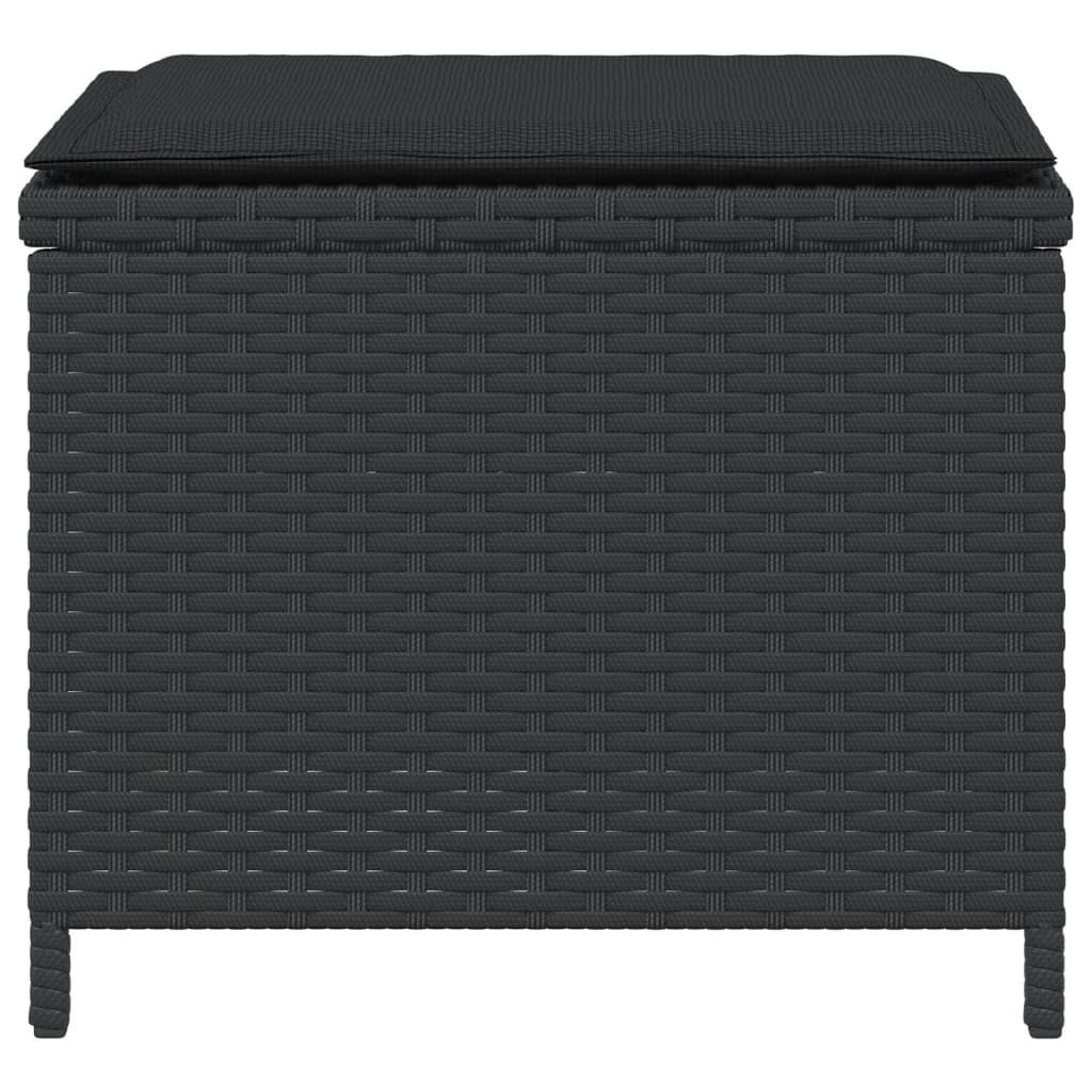 Garden Stools with Cushions 4 pcs Black 41x41x36 cm Poly Rattan
