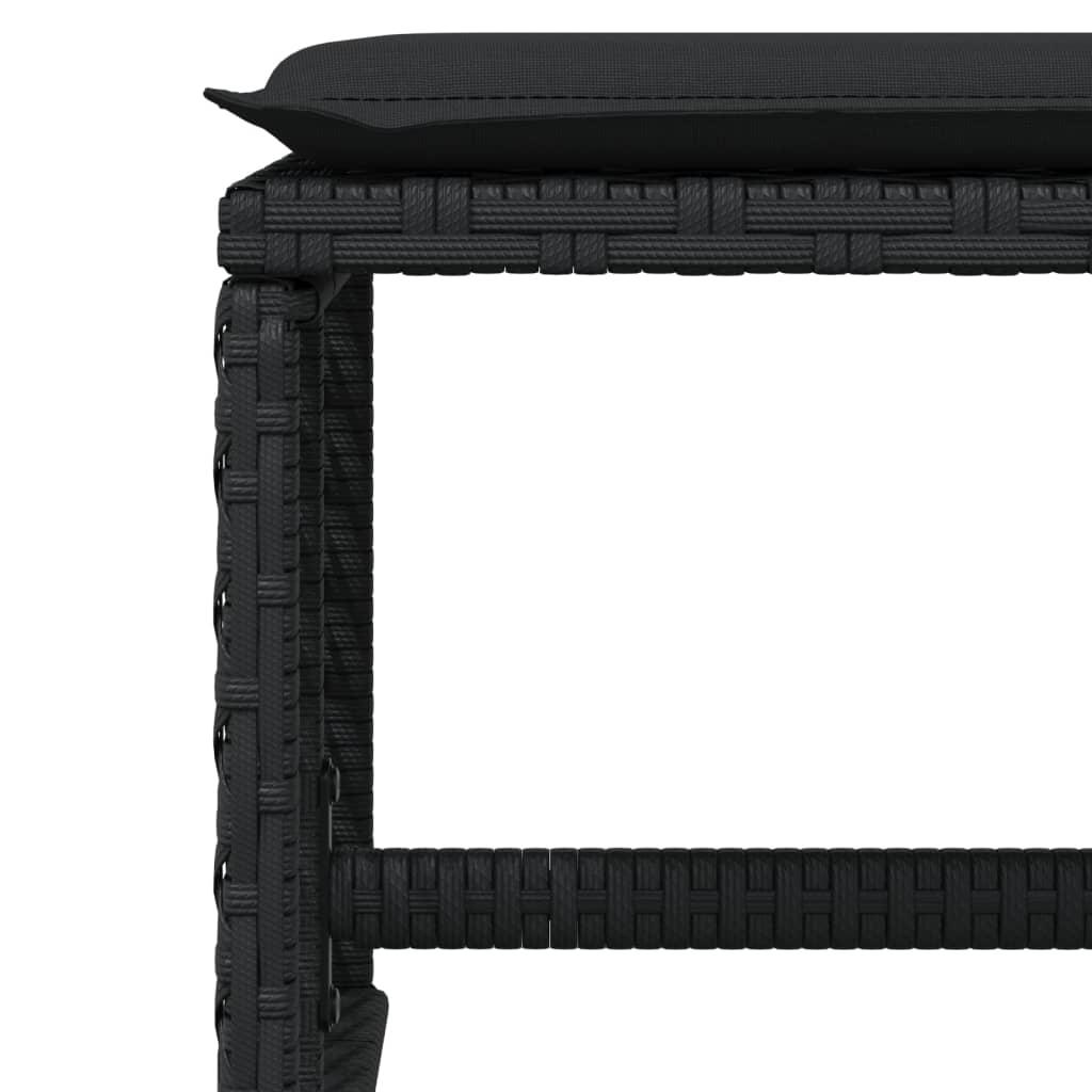 Garden Stools with Cushions 4 pcs Black 41x41x36 cm Poly Rattan