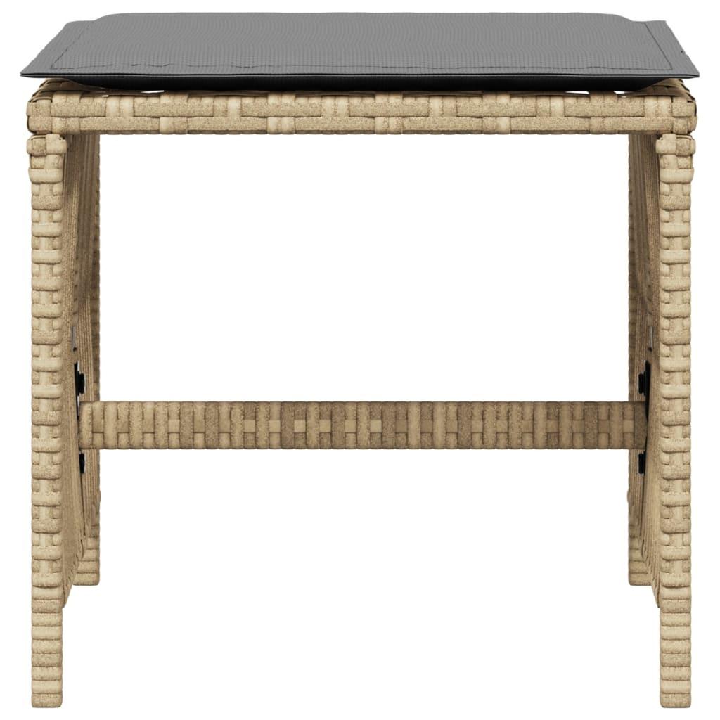 Garden Stools with Cushions 4 pcs Mix Beige 41x41x36 cm Poly Rattan