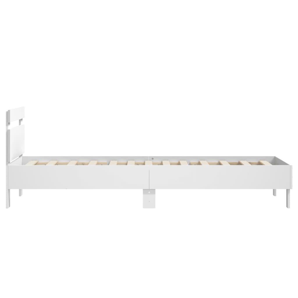 Bed Frame without Mattress with Headboard White 90x190 cm