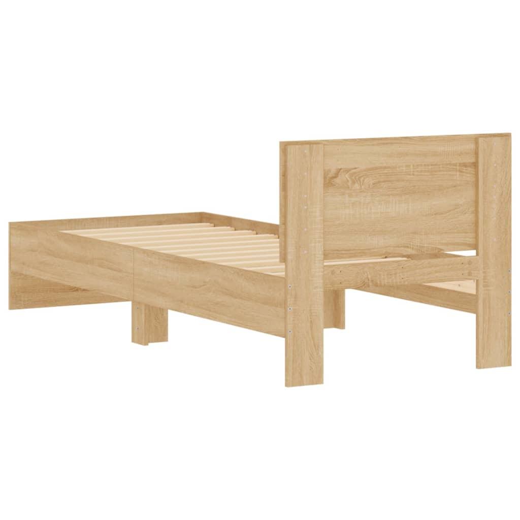 Bed Frame without Mattress with Headboard Sonoma Oak 90x190 cm