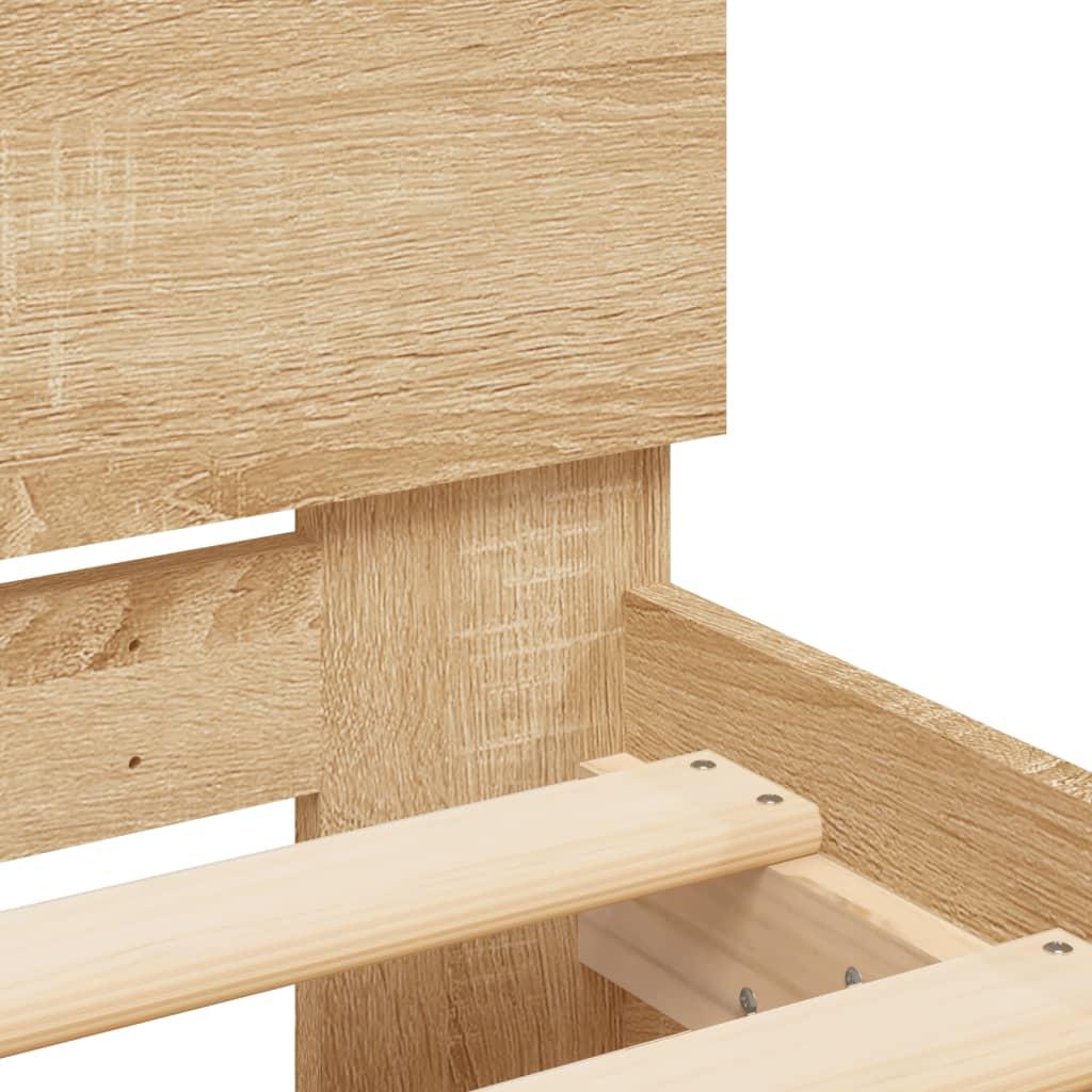 Bed Frame without Mattress with Headboard Sonoma Oak 90x190 cm
