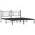 Metal Bed Frame without Mattress with Headboard Black 183x203 cm King
