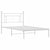 Metal Bed Frame without Mattress with Headboard White 107x203 cm King Single