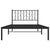 Metal Bed Frame without Mattress with Headboard Black 107x203 cm King Single