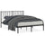 Metal Bed Frame without Mattress with Headboard Black 135x190 cm