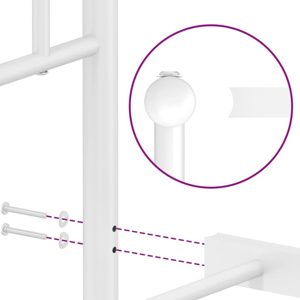 Metal Bed Frame without Mattress with Footboard White 135x190 cm