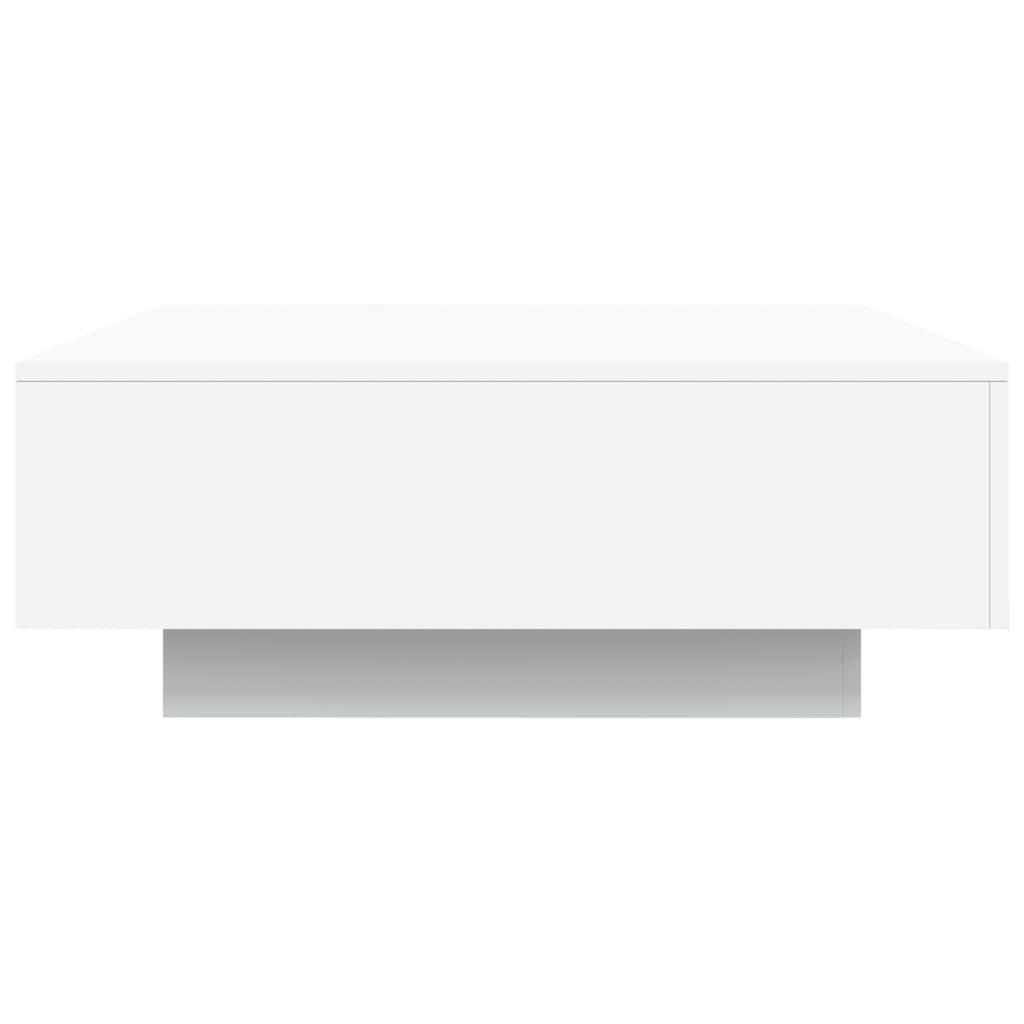Coffee Table with LED Lights White 80x80x31 cm