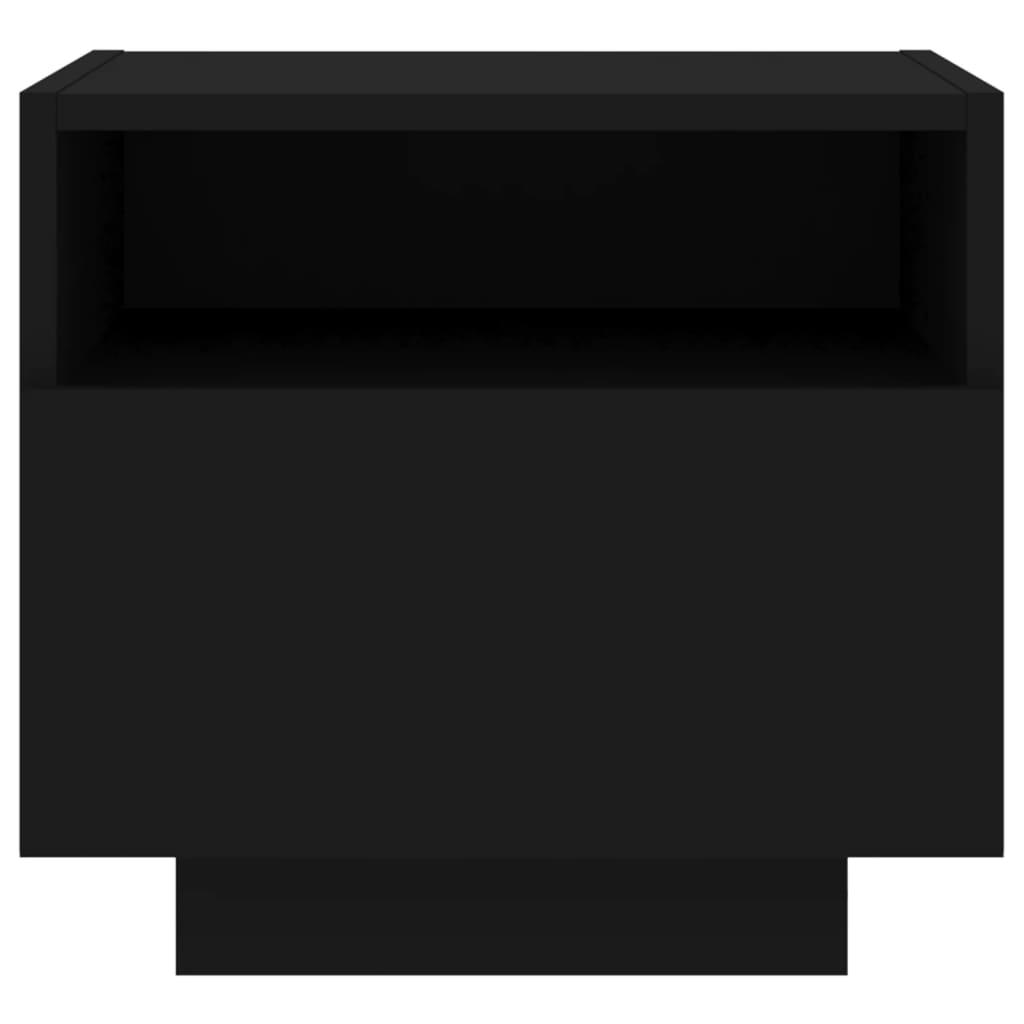 Bedside Cabinets with LED Lights 2 pcs Black 40x39x37 cm