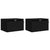 Wall-mounted Bedside Cabinets with LED Lights 2 pcs Black