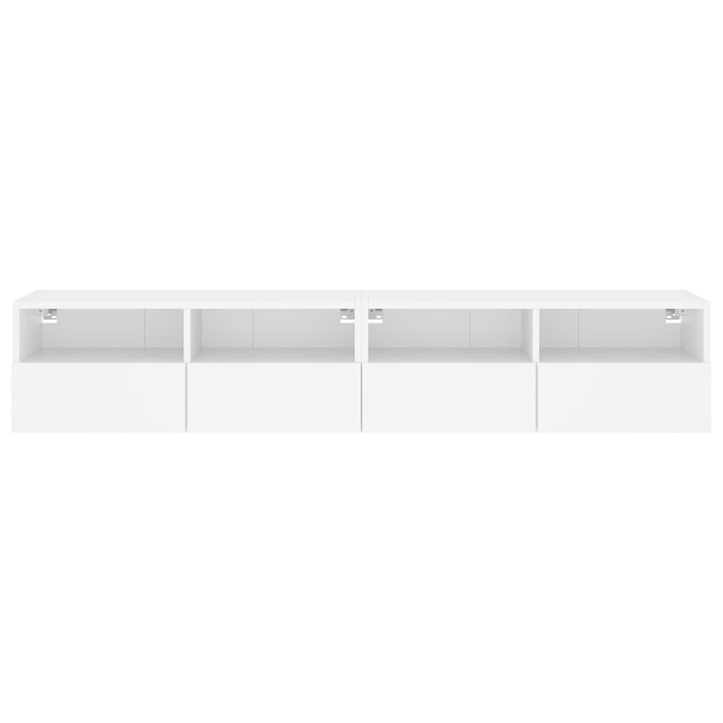 TV Wall Cabinets 2 pcs White 80x30x30 cm Engineered Wood