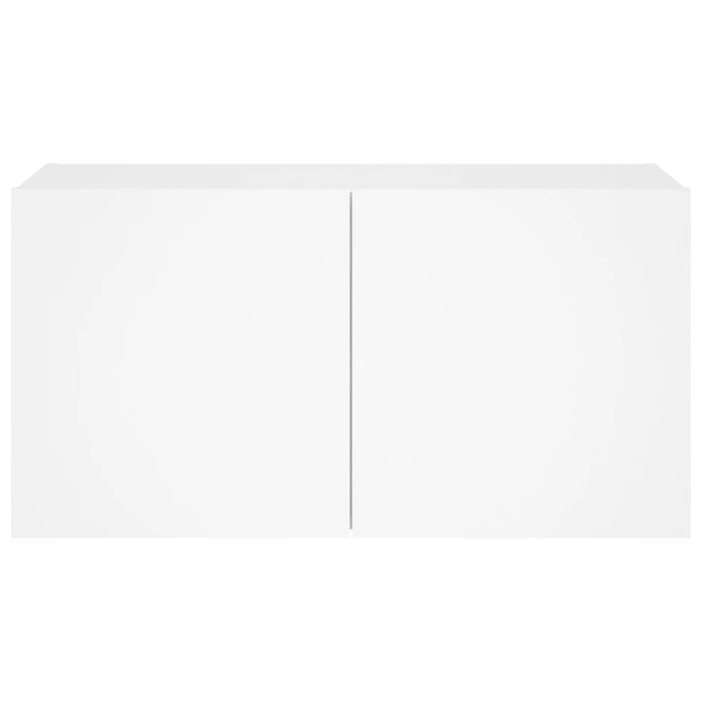TV Wall Cabinet with LED Lights White 80x35x41 cm