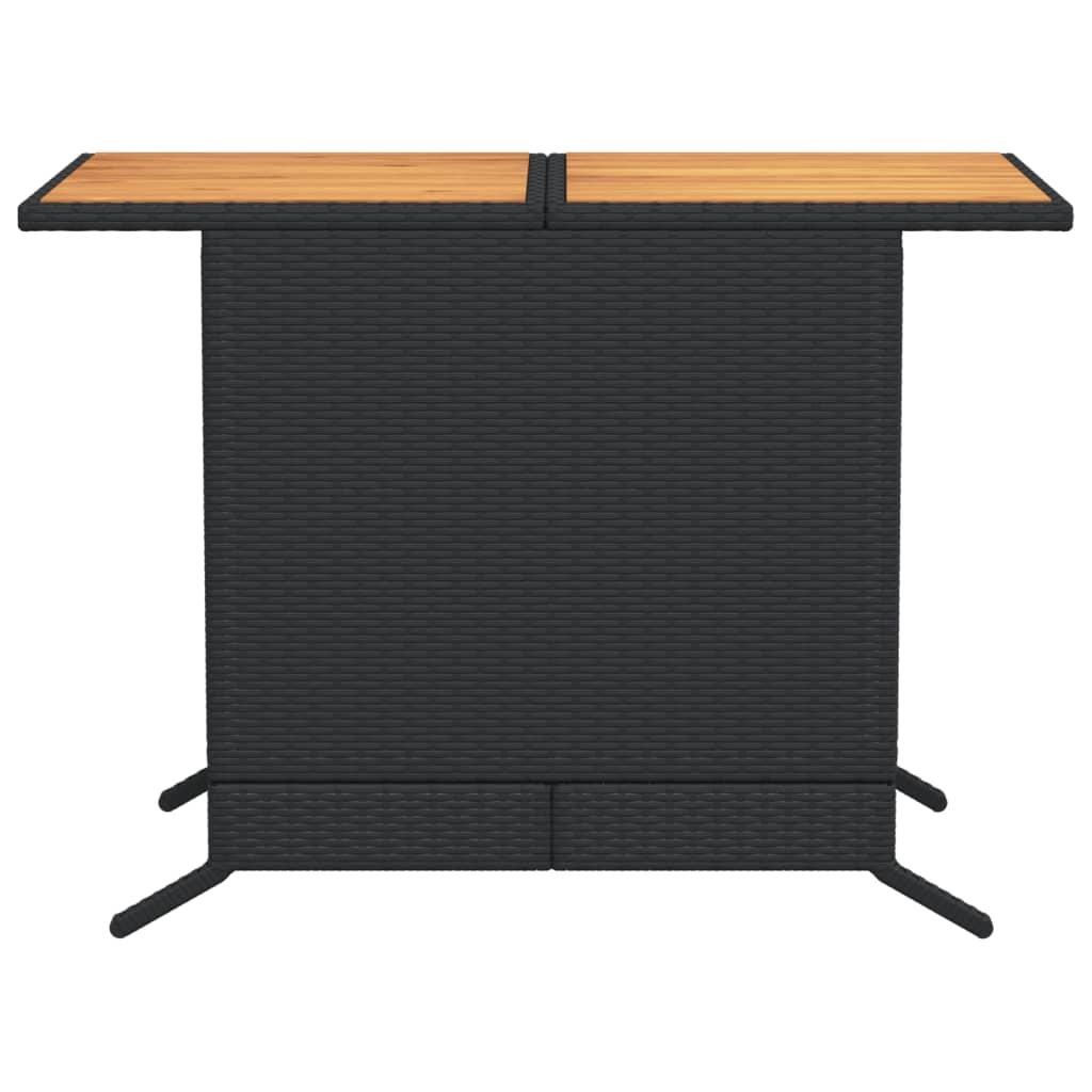 3 Piece Bistro Set with Cushions Black Poly Rattan