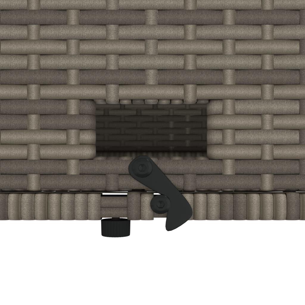 Garden Sofa with Cushions 2-Seater Grey Poly Rattan&Acacia Wood