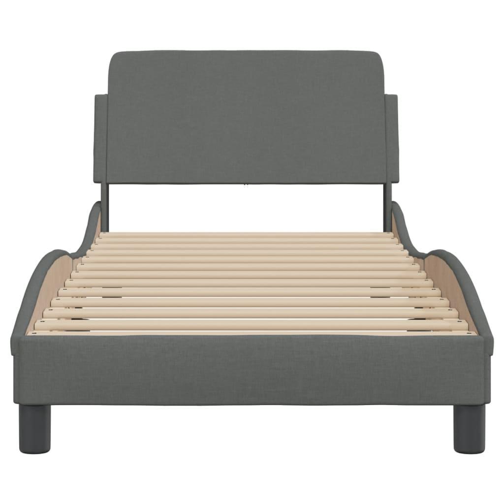 Bed Frame "Dover" Dark Grey 90x190 cm Fabric