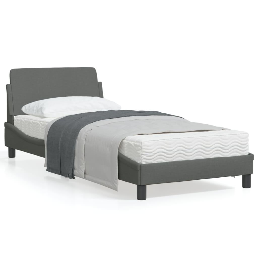 Bed Frame "Dover" Dark Grey 90x190 cm Fabric
