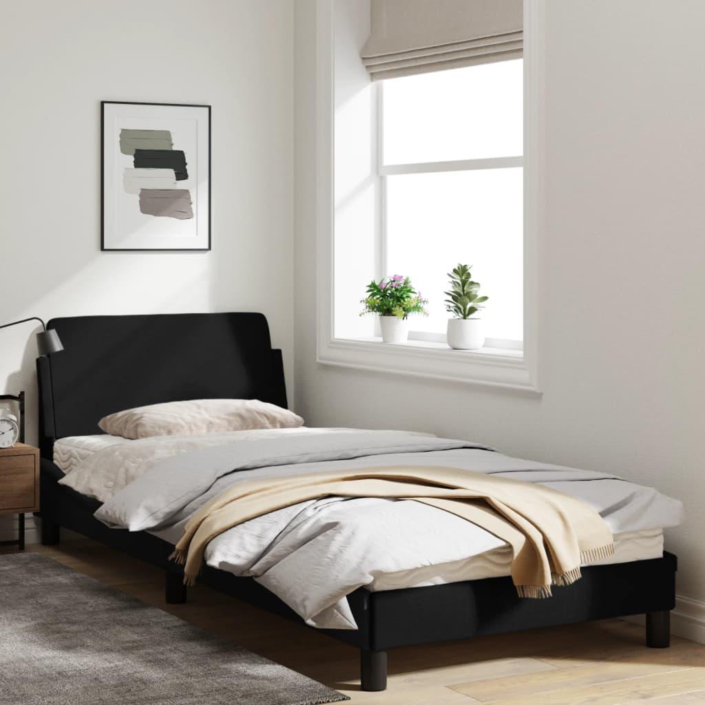 Bed Frame with Headboard "Dover" Black 90x190 cm Fabric