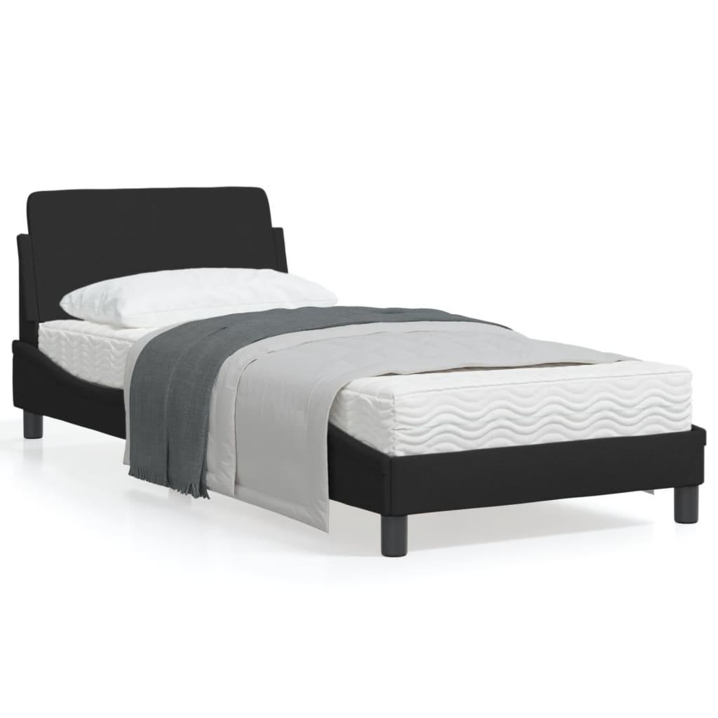 Bed Frame with Headboard "Dover" Black 90x190 cm Fabric
