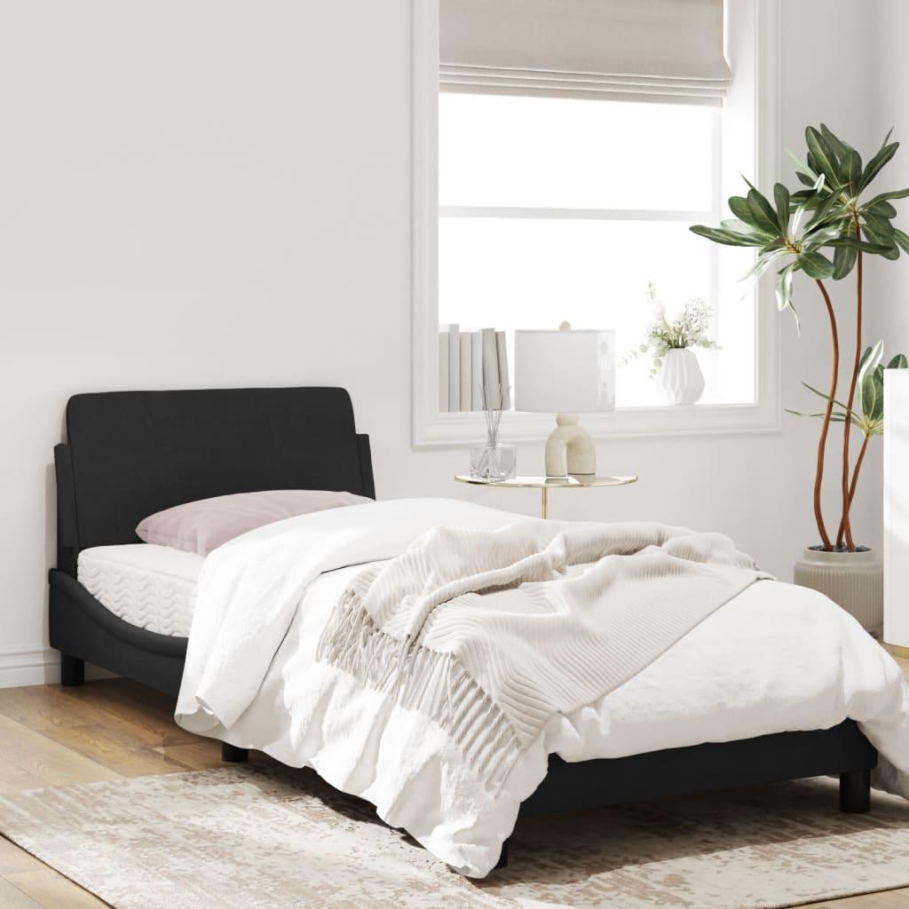 Bed Frame with Headboard "Dover" Black 90x190 cm Velvet
