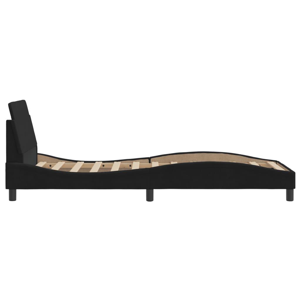 Bed Frame with Headboard "Dover" Black 90x190 cm Velvet