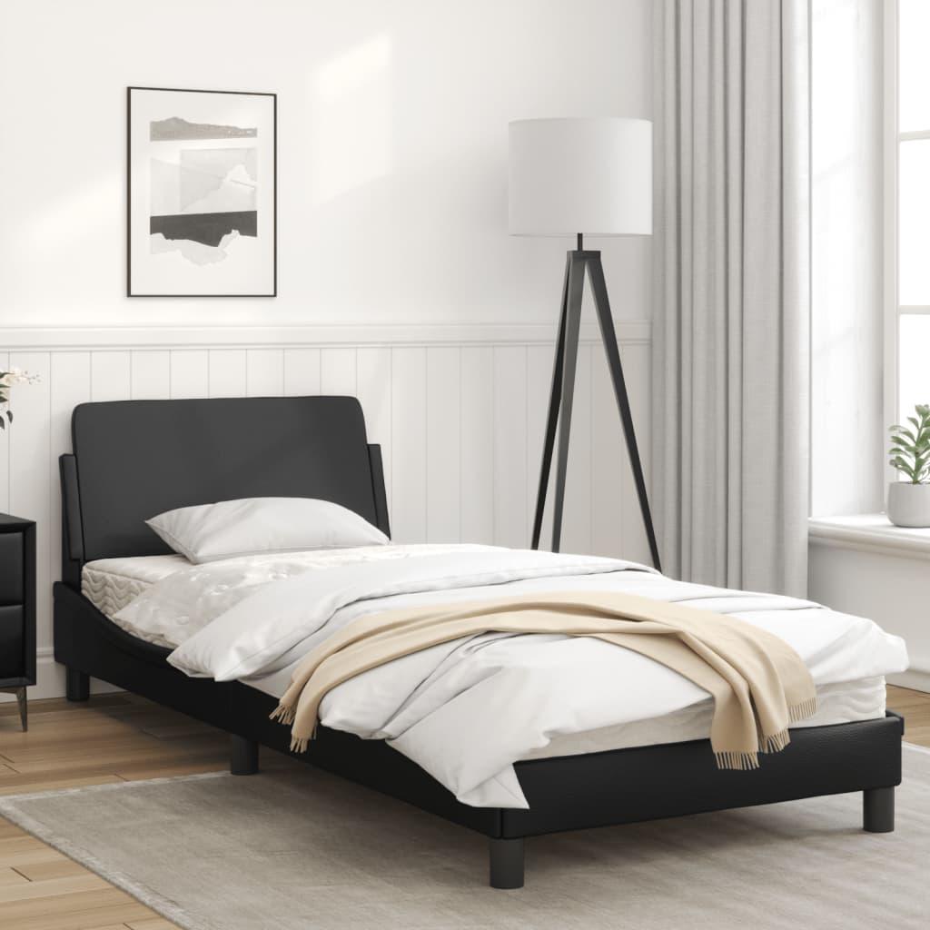 Bed Frame "Dover" Black 90x190 cm Faux Leather