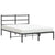 Metal Bed Frame without Mattress with Headboard Black 135x190 cm