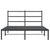 Metal Bed Frame without Mattress with Headboard Black 135x190 cm