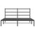 Metal Bed Frame without Mattress with Headboard Black 150x200 cm