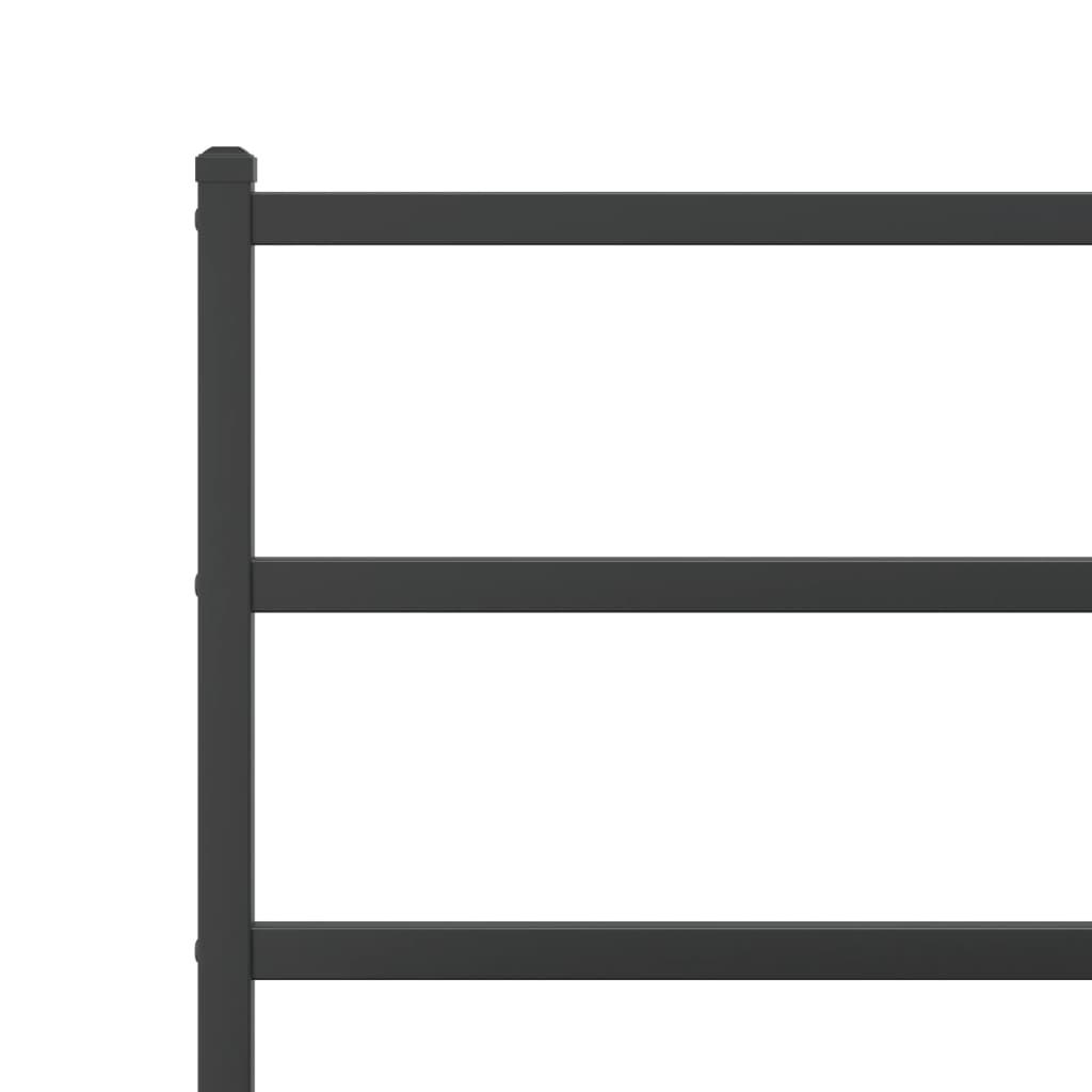 Metal Bed Frame without Mattress with Headboard Black 183x203 cm King