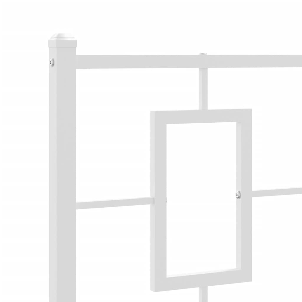Metal Bed Frame without Mattress with Headboard White 107x203 cm King Single