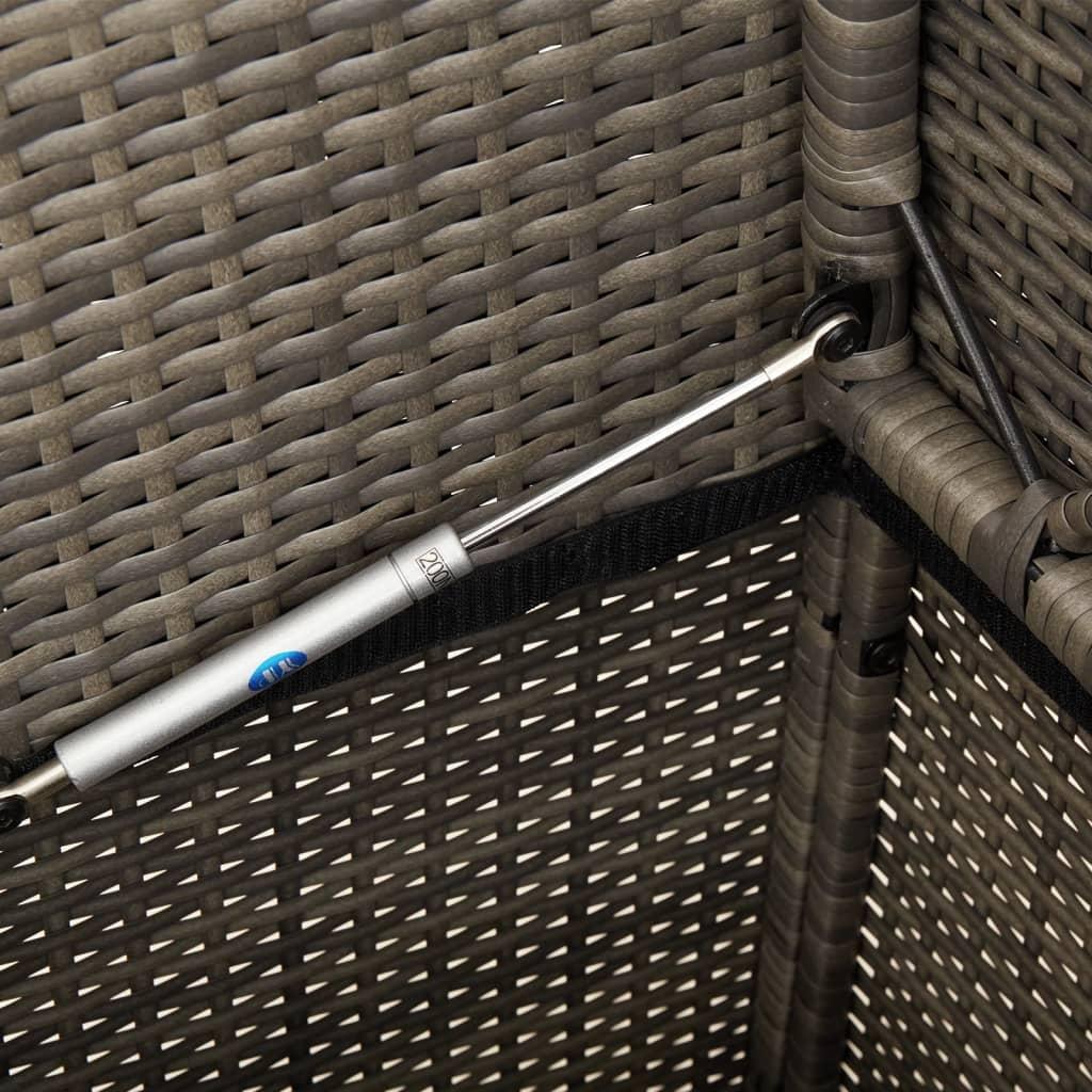 Garden Bench with Cushions Grey Poly Rattan