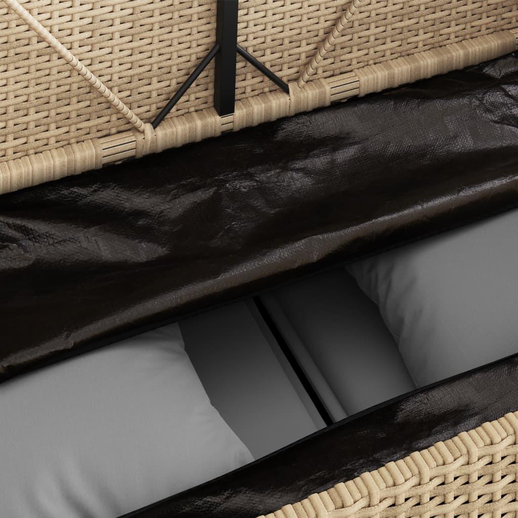 Garden Bench with Cushions Beige Poly Rattan