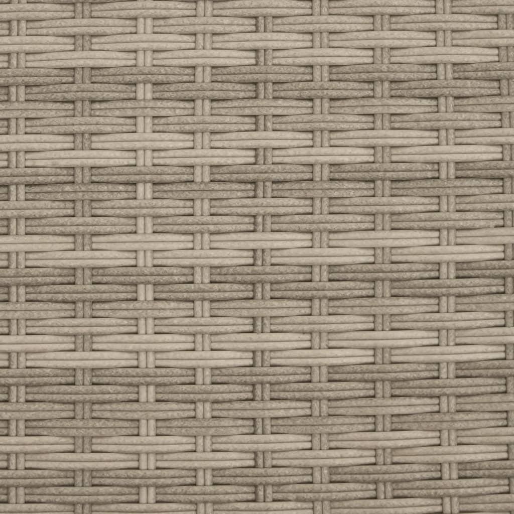 Double Sun Lounger with Canopy and Cushions Light Grey Poly Rattan