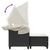 Garden Sofa 2-Seater with Canopy and Stools Black Poly Rattan