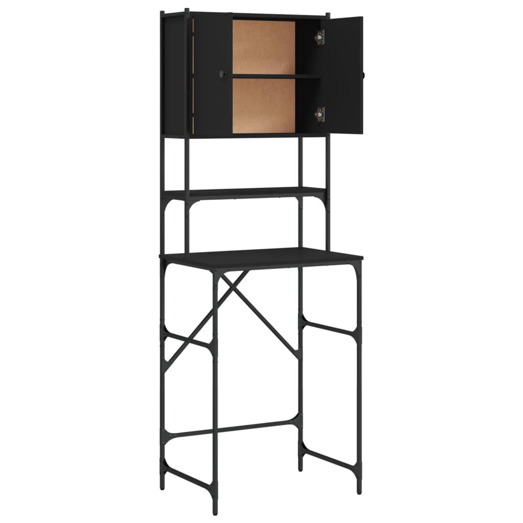 Washing Machine Cabinet Black 68x48.5x194 cm Engineered Wood