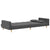 2-Seater Sofa Bed with Two Pillows Light Grey Fabric