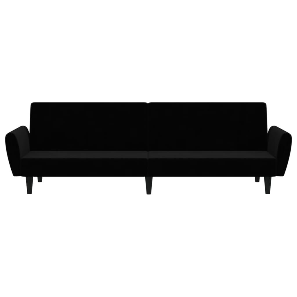 2-Seater Sofa Bed Black Velvet