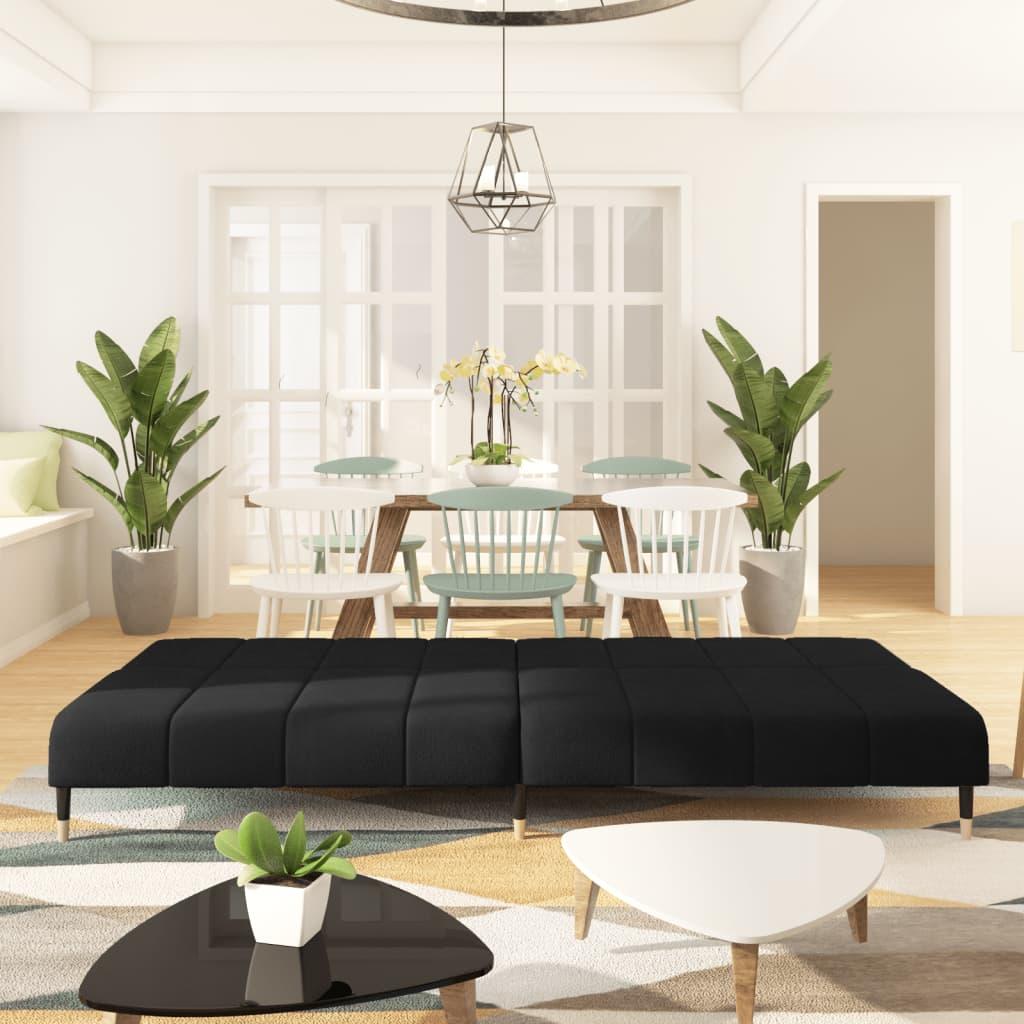 2-Seater Sofa Bed Black Velvet