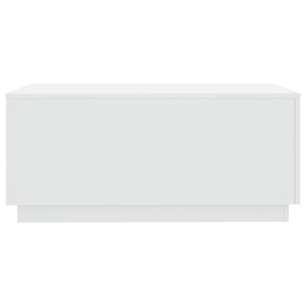 Coffee Table with LED Lights White 90x50x40 cm