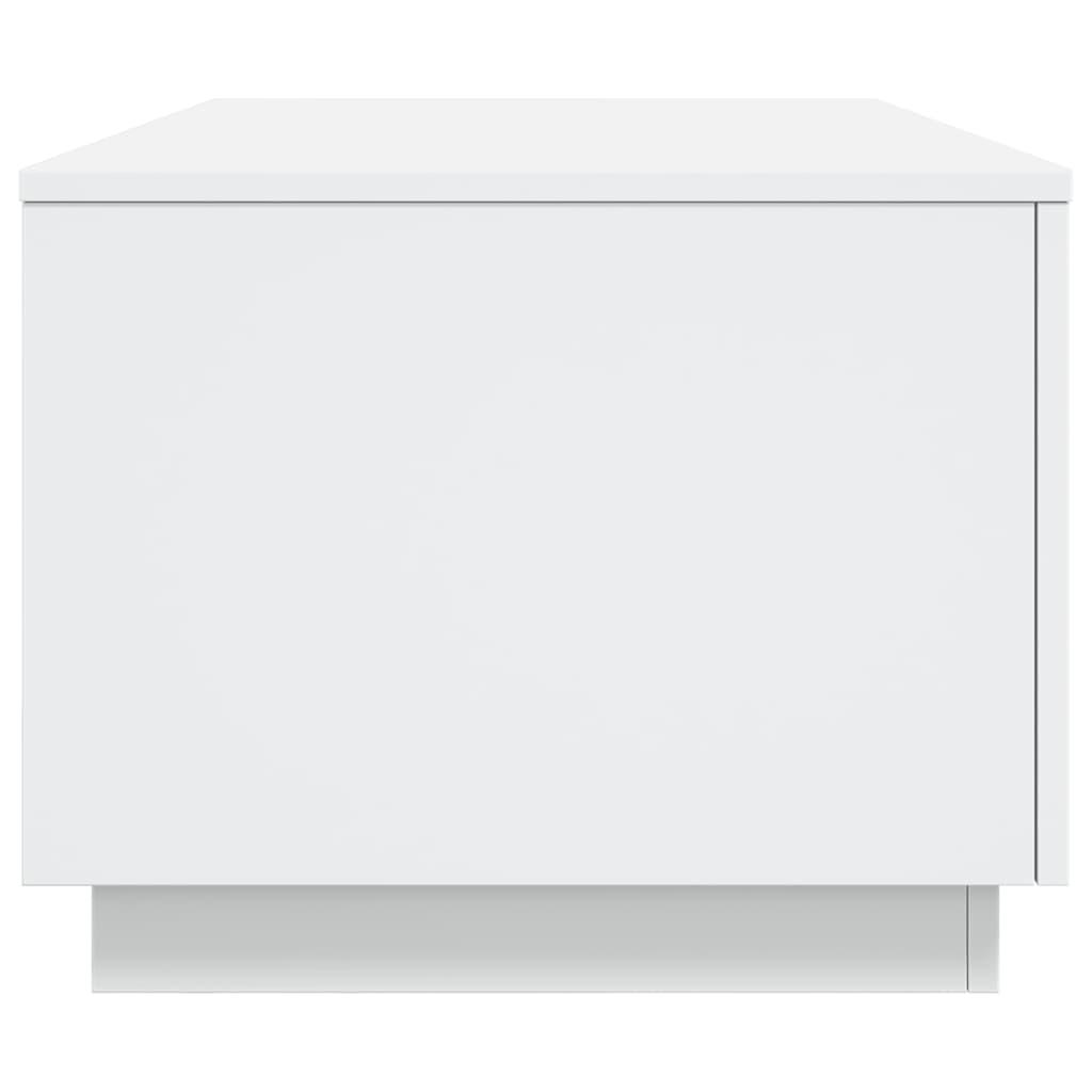 Coffee Table with LED Lights White 90x50x40 cm