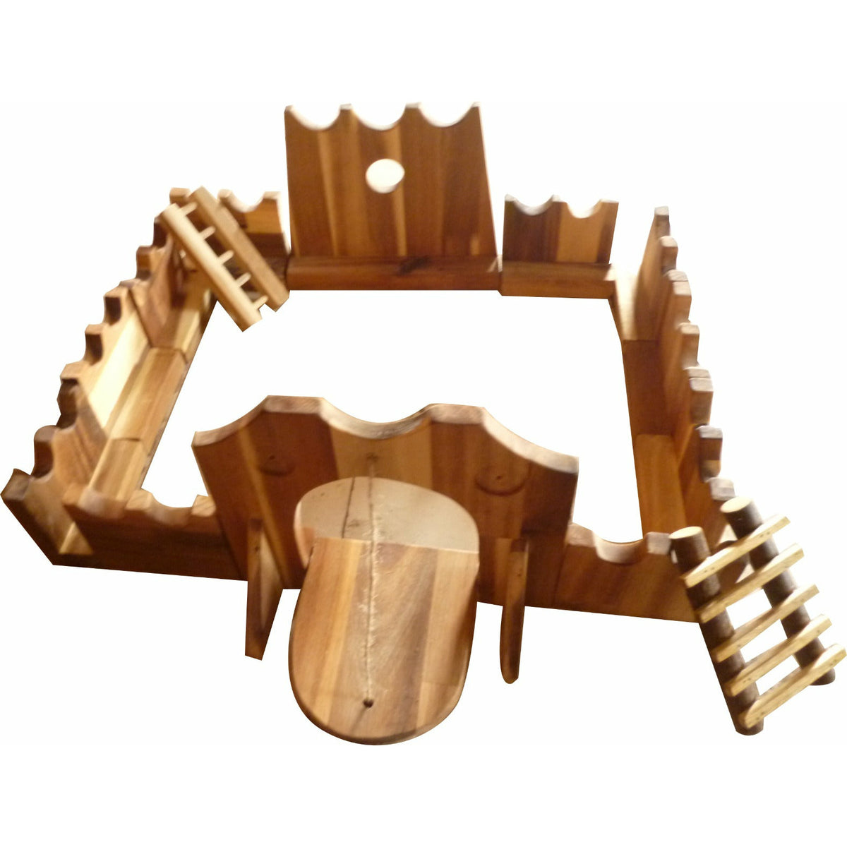 Wooden jumbo castle building set